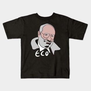 Umberto Eco Minimal Portrait - Philosophy Kids T-Shirt